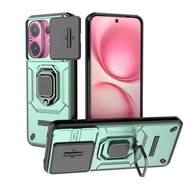 

For Vivo V60 5G Case Shockproof PC+TPU Armor Slide Camera Lens Protection Ring Back Holder Cover for VIVO V60 vivo V60