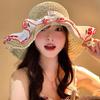 Cherry Sun Lace Hat Women Summer Beach Vacation Large Brim Sun Cap Protection