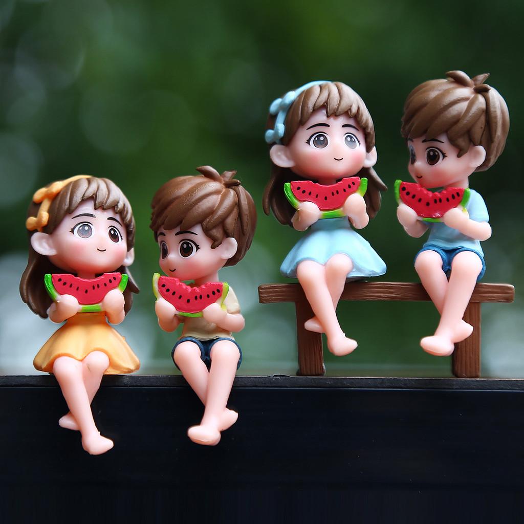 Bambole Cartoon Anguria Coppia con Materiale in PVC per Bambini e Collezionisti