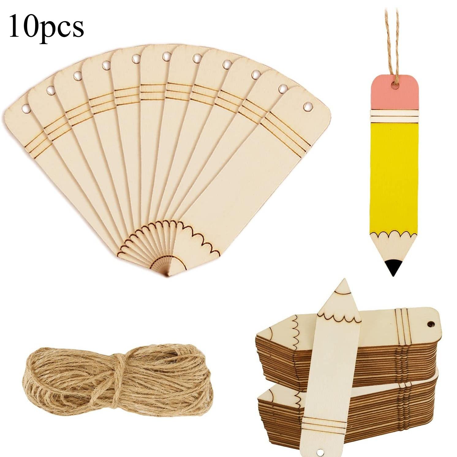 

Деревянные заготовки-закладки в форме карандаша, неокрашенные, материалы для рукоделия, для DIY, для рисования, письма, гравировки, аксессуары-закладки для читателей