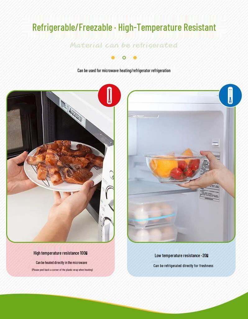 Jinjia You Thickened PE Cling Film for Kitchen & Microwave, Easy Tear, Food Grade