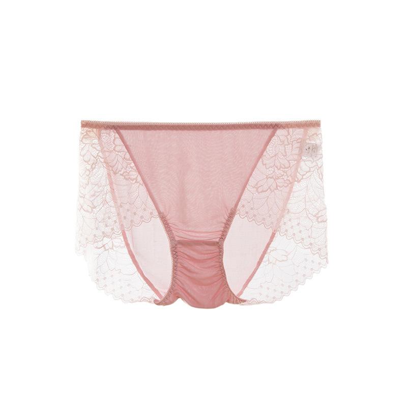 1 Pc Low Waist Sexy Lace Triangle Briefs Silky Smooth and High Elasticity Silk Home Underwear Briefs