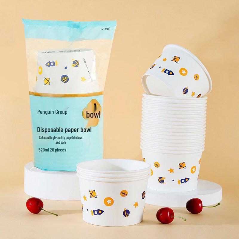 Disposable White Paper Takeaway Bowls