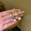 Korean Temperament Simple Geometric Pearl Stud Earrings Gentle Versatile Earrings Women