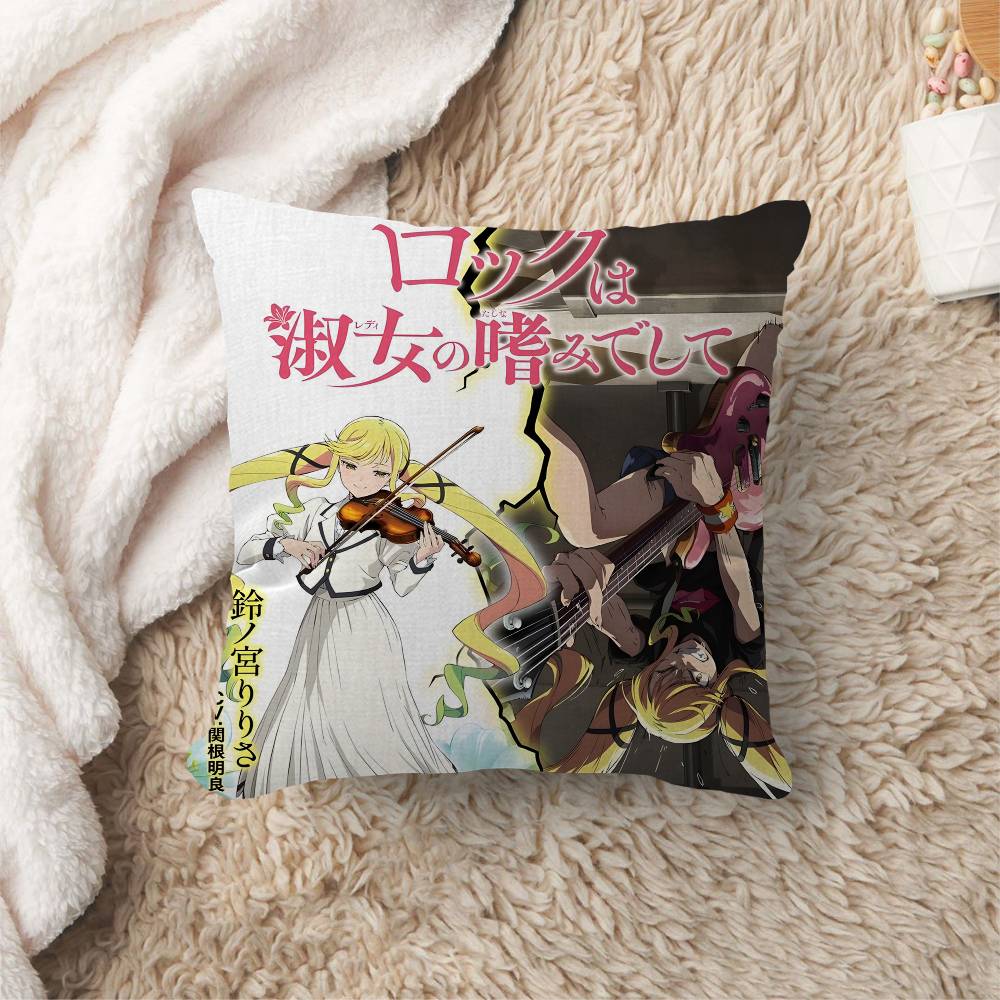 Anime Rock Is A Ladys Modesty Cushion Cover Pillowcase Upholstery Sofa Throw Pillow Home Decor Pillowcas