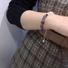 Natural Baroque Freshwater Pearl Bracelet New Adjustable Amethyst Splicing Female Tide Handmade