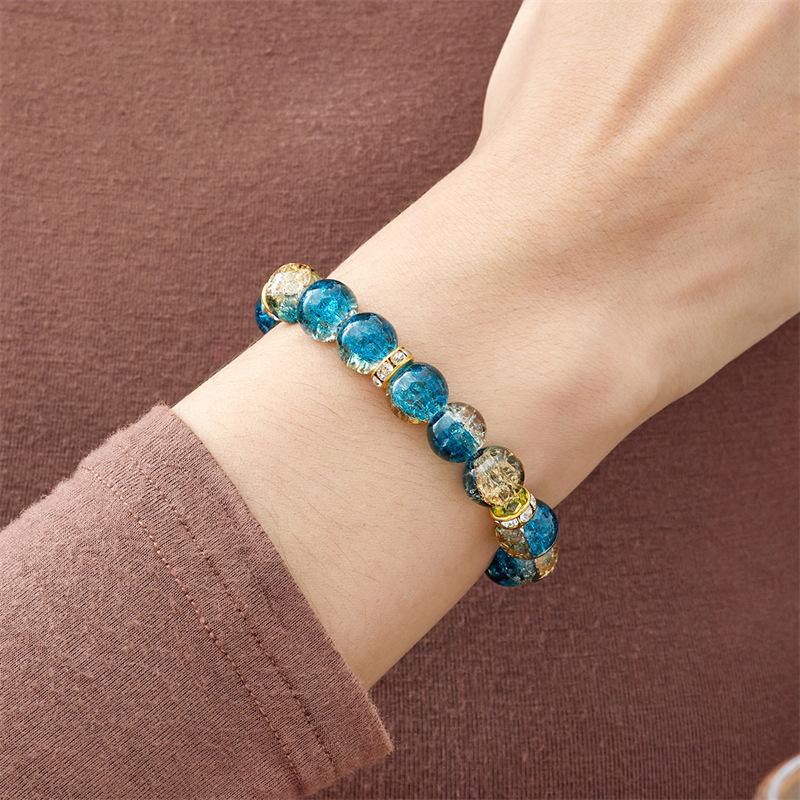 

Эластичный браслет с кристаллами, разноцветные хрустальные бусины, браслеты для женщин и девочек, модные ювелирные изделия, подарки синий