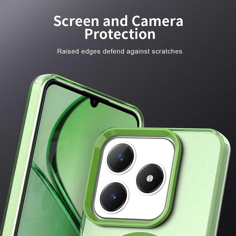 For Realme C61 C63 Magnetic Luxury Matte Translucent Shockproof Case For Realme C63 For Magsafe Wireless Charge Cover