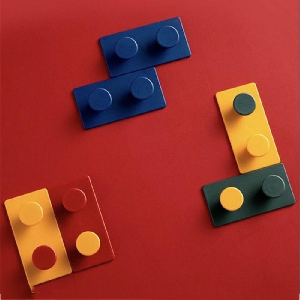 Simple Four Color Suit No Punching Hanging Clothes Building Block Strong Adhesion Coat Hook Hook Key Hook Kitchen Accessories