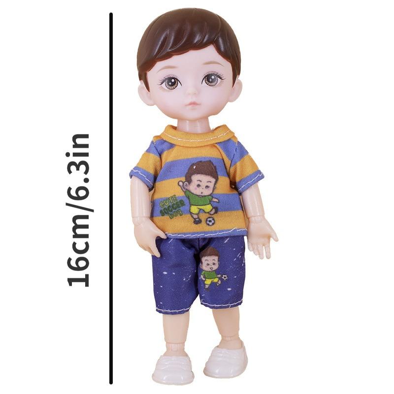 16cm/6.3in Cute Little Doll, Little Boy Doll, Cute Changing Clothes, Birthday and Holiday Gifts for Boys and Girls