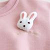 Ropa Infantil Estilo Coreano Sudadera para Niña Invierno Nueva Moda Niños Dibujos Animados Sudadera de Conejo 3D Primavera Otoño Top Informal Uso Diario