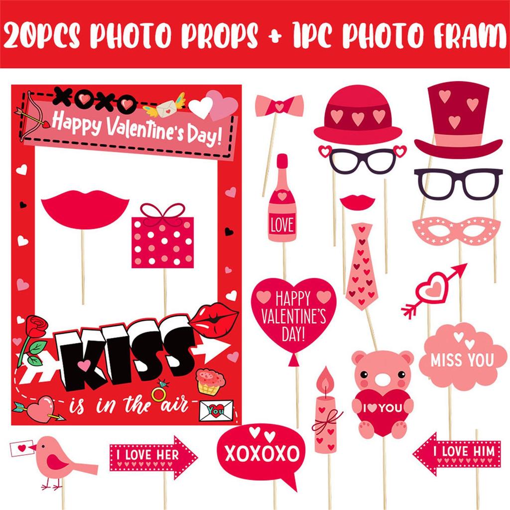 Valentine's Day Photo Props, Happy Valentine's Day Party Decorations, Fun Photo Decorations, Valentine's Day Party Decorations