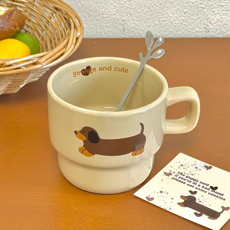 Dachshunder Hund Kaffekrus Hjem Keramisk Kopp Drikk Juice Cola Utendørs Reise Kakao Håndholdt Vannkrus For Elskere Venner