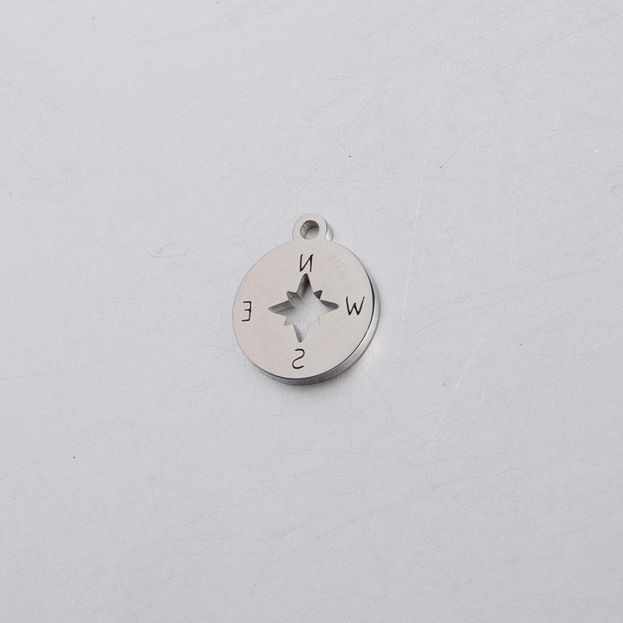 

Круглое полое зеркало-подвеска из нержавеющей стали в виде компаса (12*14,3 мм) 12*14.3mm