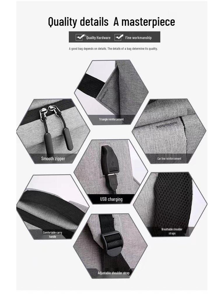 Men's Large-Capacity Logo Backpack: Simple, Fashionable Business & Casual Laptop Bag