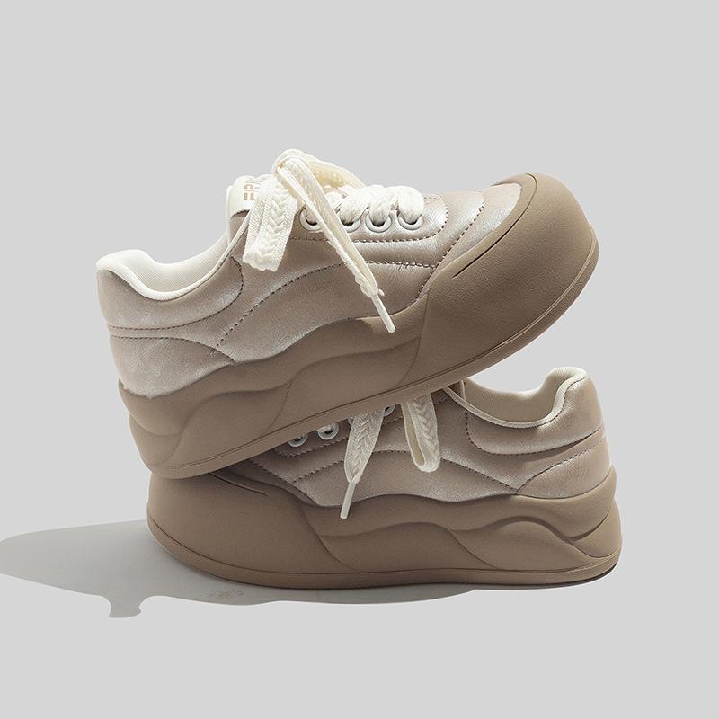 

Belle platform white shoes women s platform height increase 2026 autumn round head leather surface student board shoes 40