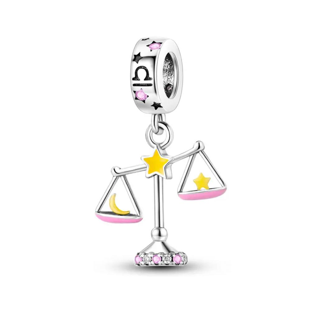 copper Cartoon Zodiac Bead Charms Fluorescent Pendant Suitable Ideal For Bracelets Do It Yourself Womens Jewellery Accessories