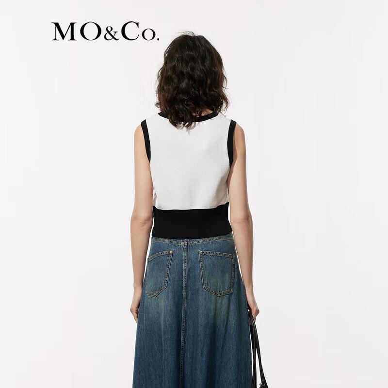 MO&Co. Women's V-Neck Short Knit Tank Top