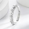 Eight Hearts Eight Arrows Small Heart Inlaid Diamond S925 Sterling Silver Plated Ring for Women Simple Versatile Daily Jewelry