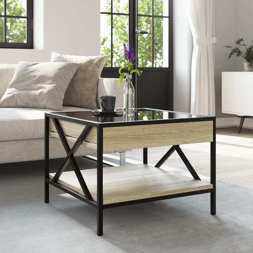 Infinity LED Coffee Table in Sonoma Oak 50x50x38 cm