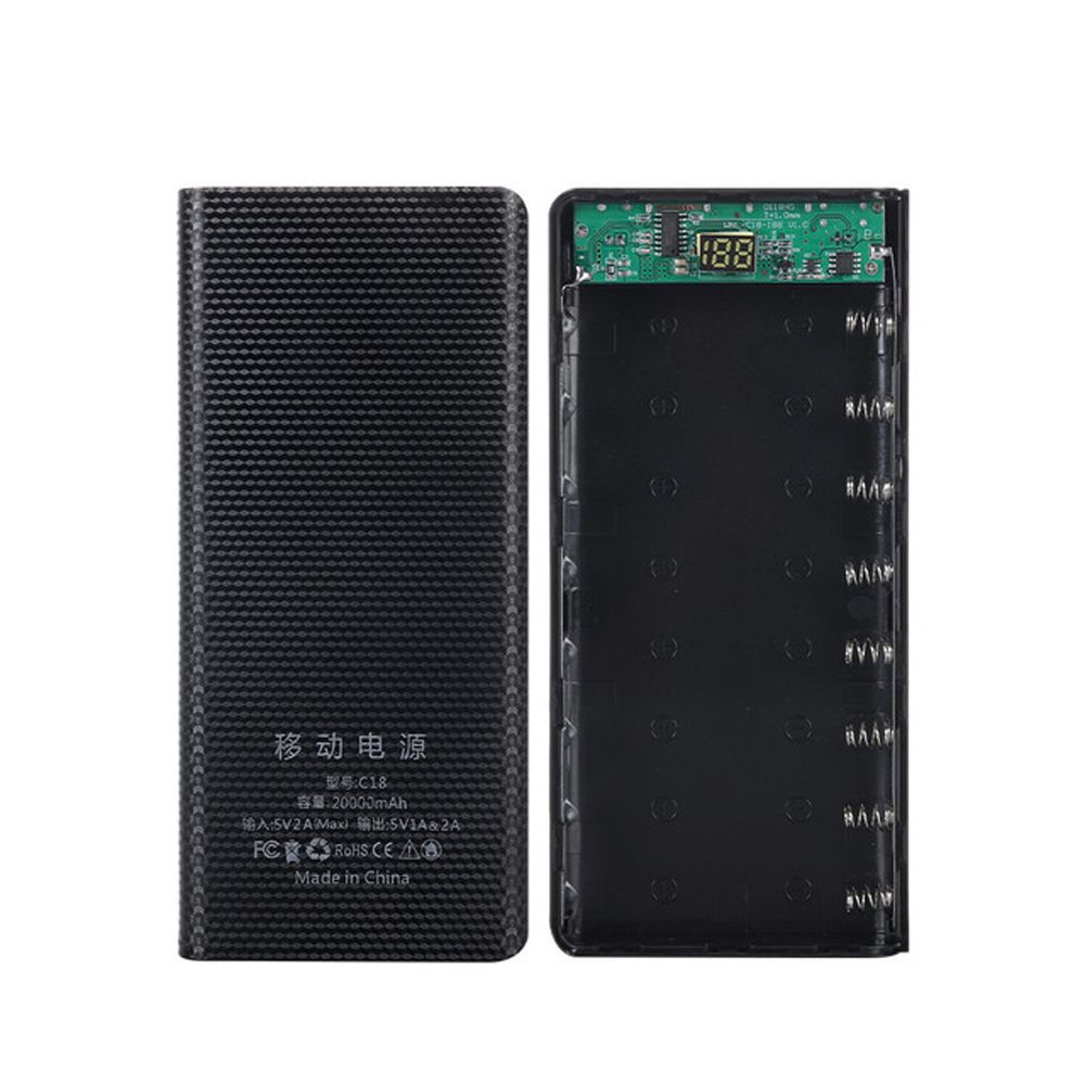 LCD Digital Display Battery Charger Box Power Bank Shell Power Bank Case Battery Storage Boxes