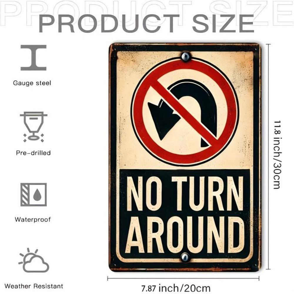 

Vintage Metal Tin Sign No Turning Back Retro Wall Decor Kitchen Bar Man Cave 20x30