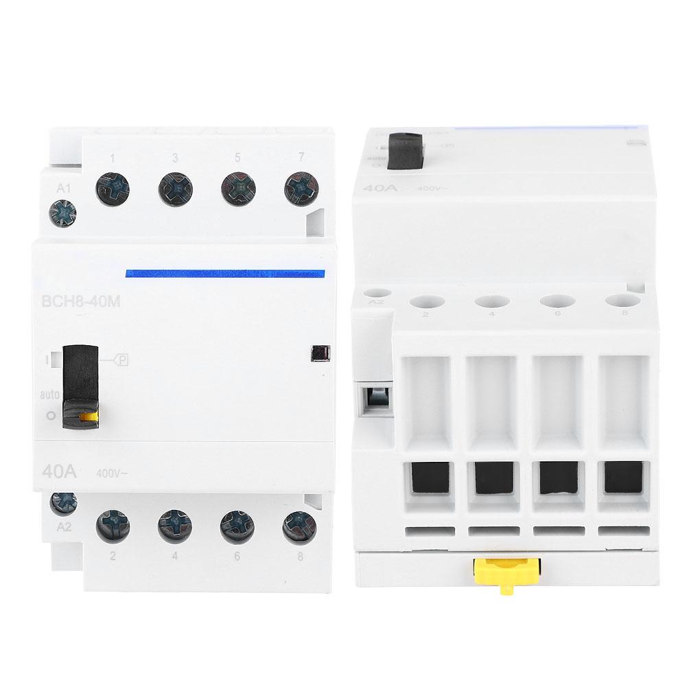BCH8 40M 230V 4P 40A Household AC Modular Contactor with Manual Control Switch (4NC)