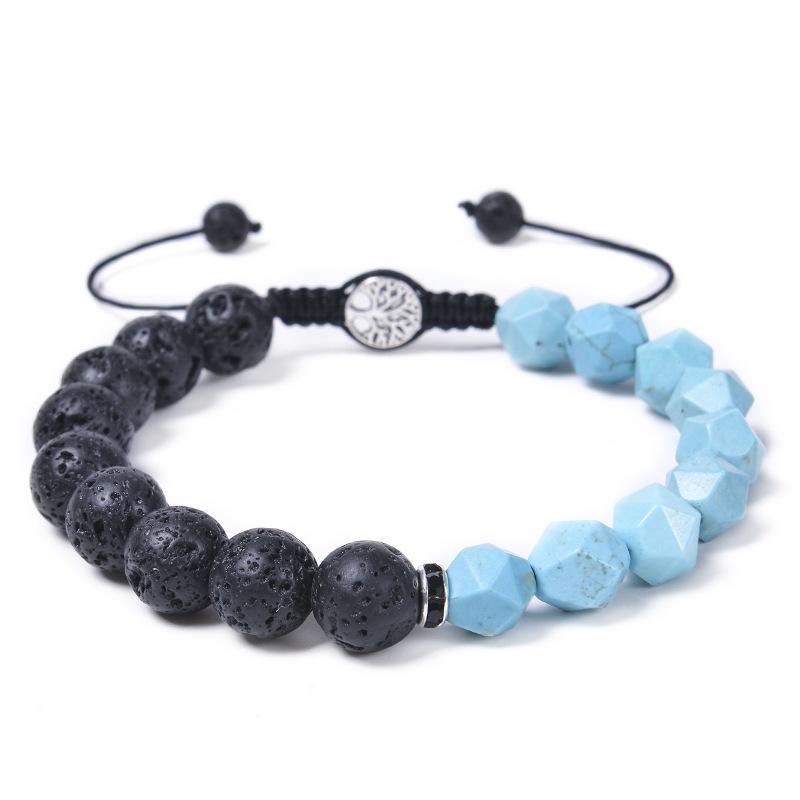 

JYL TS Bracelet Hollow Cross Couple Design Strengthens Faith & Unity Turquoise - Faceted лавовий