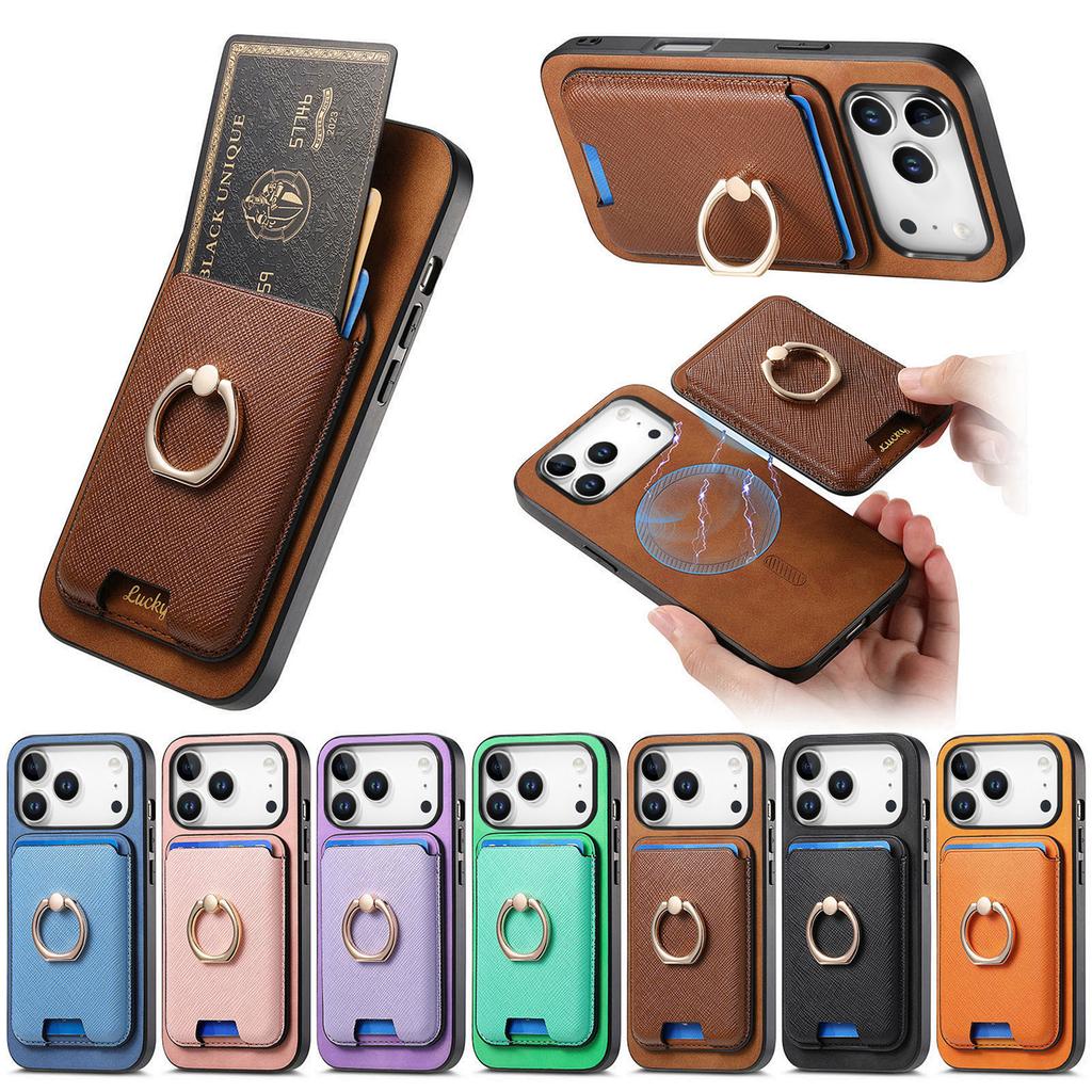 2 in 1 Detachable Card Solt Leather Wallet Case For iPhone 17 Pro Max 16 Plus 15 14 13 12 11 17air 16E SE4 Magnetic Ring Holder