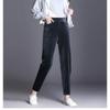 Autumn Winter Women Solid Color Pant Casual Elastic High Waist Straight Leg Trousers LooseCorduroy Warm Thick Haren Pants Female