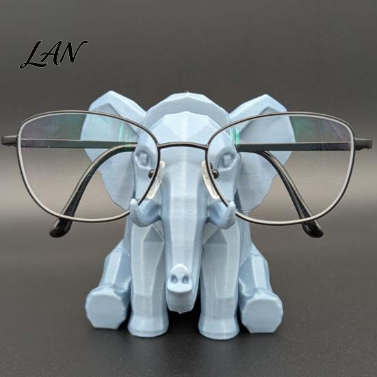 Detailed Home Accents Elephant Shape Glasses Frame, 3D Printed Hand Carved Living Room Ornament Holder, Decorative for Office Desk Intricately Decor