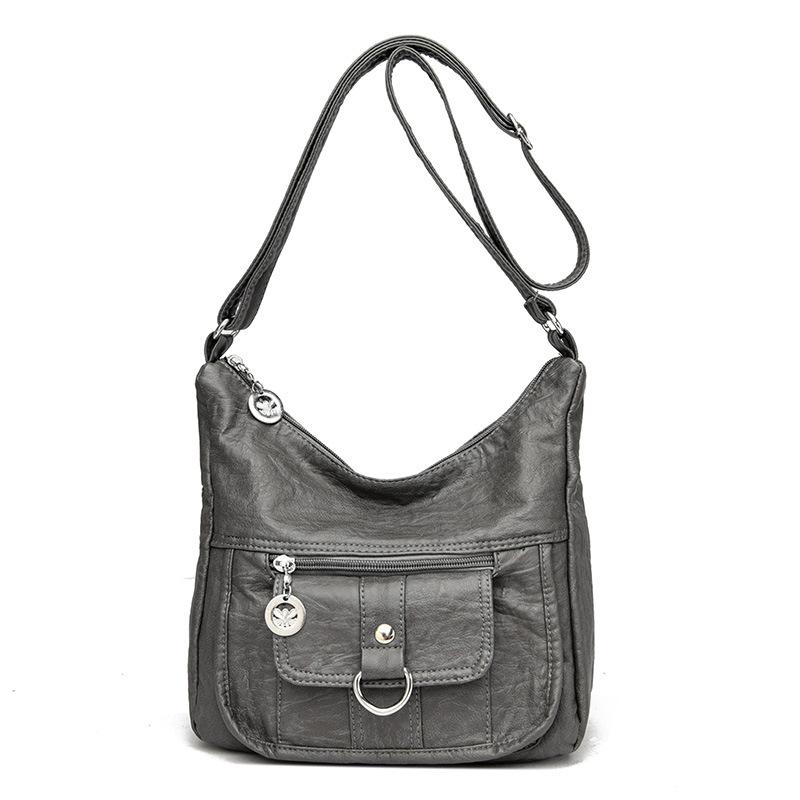 

Новая женская сумка из ПУ модная ретро сумка через плечо женская простая повседневная многофункциональная женская сумка-мессенджер серый
