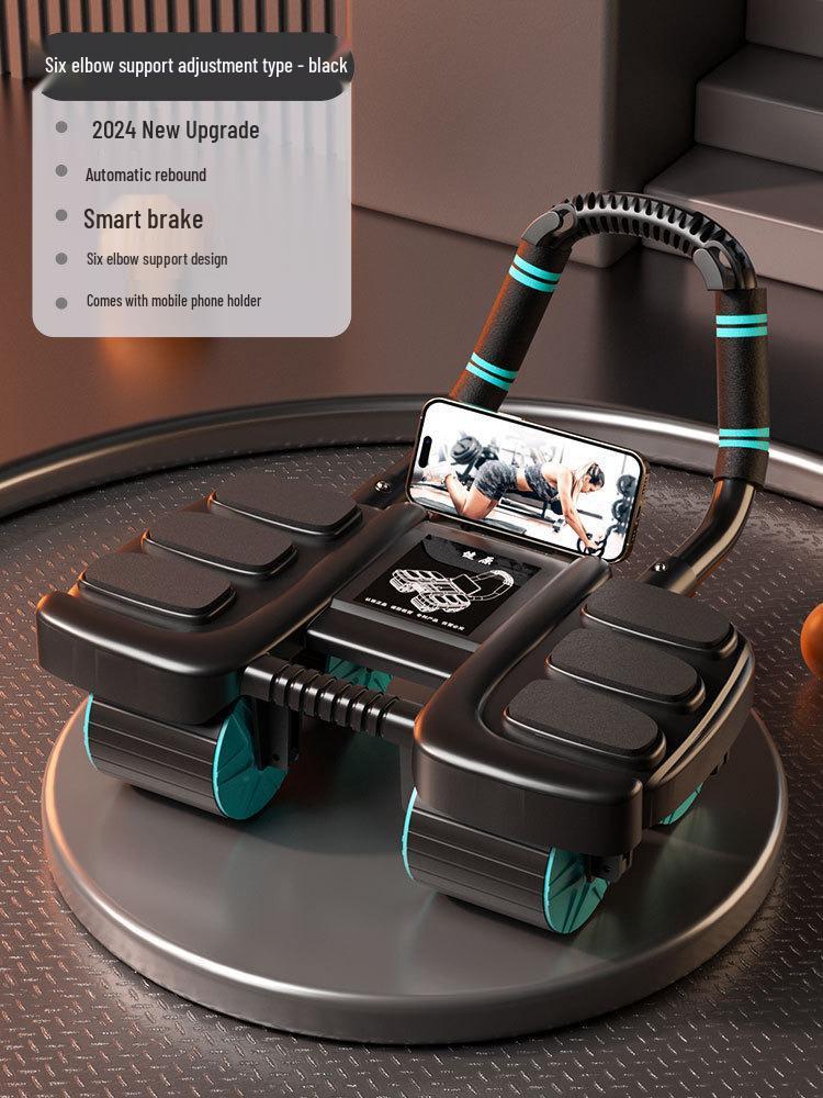Luxury Four-Wheeled Abdominal Roller with Automatic Rebound and Elbow Support for Ab Muscle Training