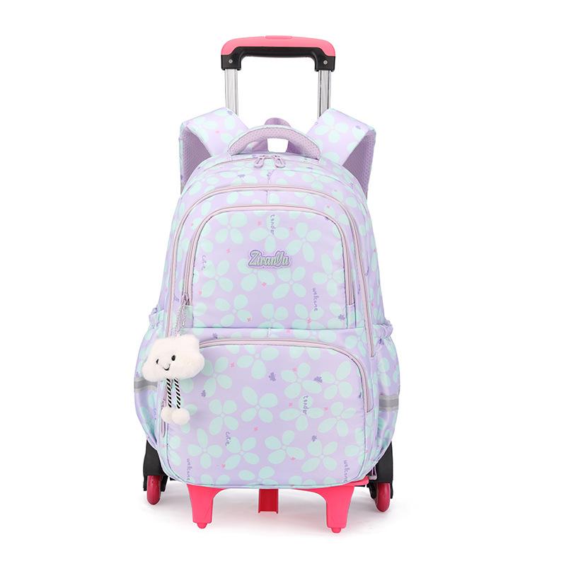 Set Zaino Scolastico Zaino con Ruote per Ragazze Studenti Zaino Trolley con Ruote Borsa Scolastica con Ruote Bagaglio da Viaggio Zaino per Libri