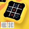 Tic Tac Toe Game Barn Elektroniske Leker Noughts and Crosses Game Memory Training Infinite Bærbare reisespill for barn Voksen