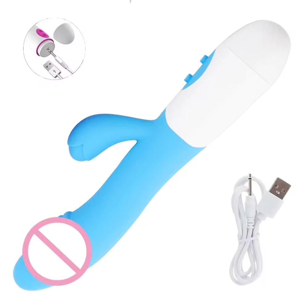 Powerful Dildo Rabbit Vibrator G Spot Clit Vagina Anal Stimulator Nipple Massage Masturbator Female Sex Toy for Adults Couple