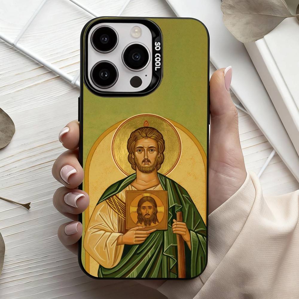 S-San-N J-Judas T-Tadeo-O ART Phone Case For iPhone17,16,15,14,13,12,11 Plus,Pro Max Black Candy Silver Plated Cover