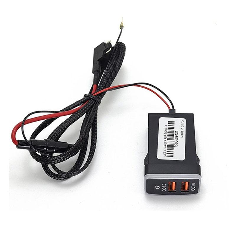 1PC Ambient Light Charger Car Interface Socket Double Connector Double QC3.0  Voltage Display For Toyota Old LC120