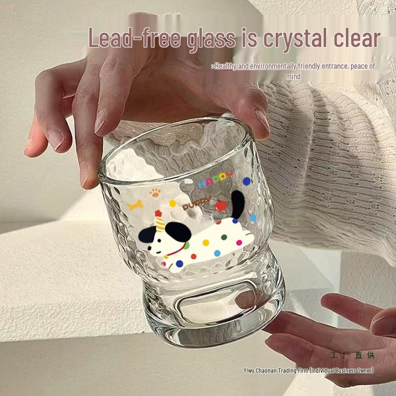 Stylish High-Capacity Glass Cup for Women - Cute Summer Design for Water, Coffee, or Milk