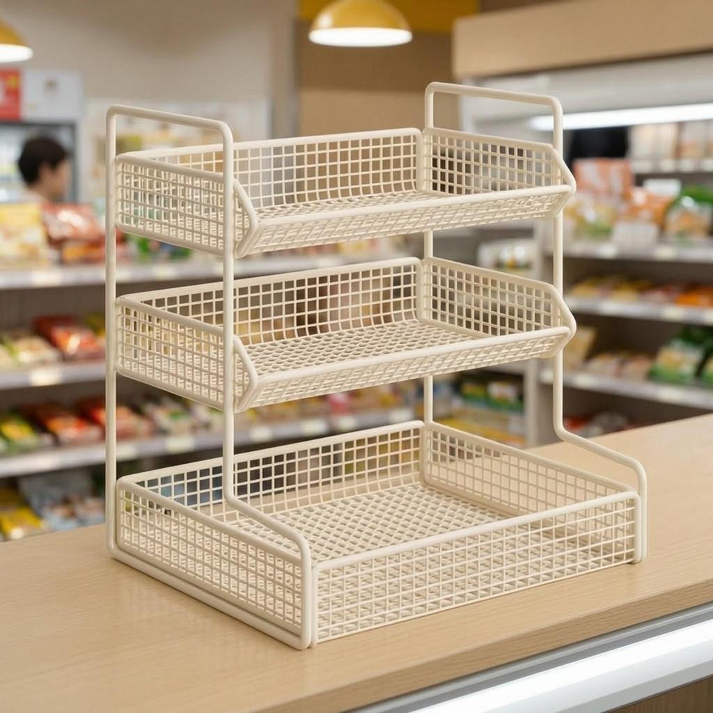 Countertop Snack Organizer Space-Saving Three-Tier Display Rack