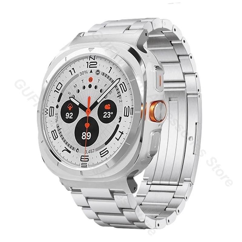 Pasek biznesowy z tytanu do zegarka Samsung Galaxy Watch Ultra 47 mm 2025, męski, luksusowy, do Samsunga GALAXY ULTRA 7 47 mm Correa