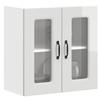 vidaXL Kitchen Wall Cabinet with Glass Door Kalmar High Gloss White Wood Composite