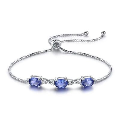 Tanzanite Tennis Bracelet -925 Sterling Silver
