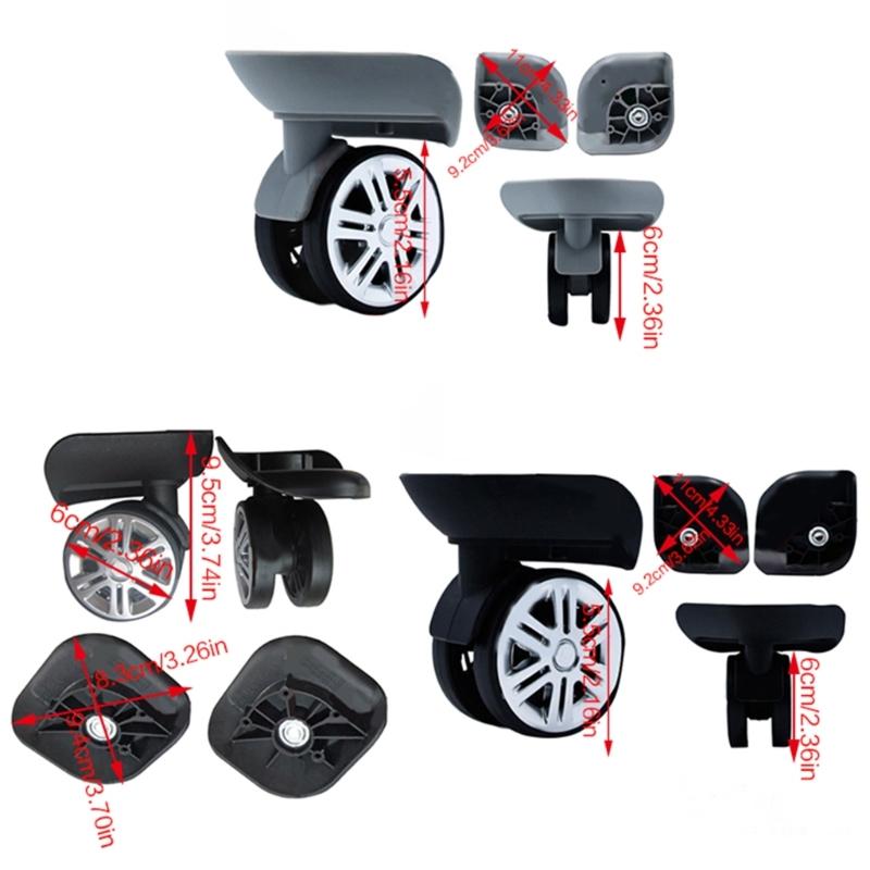 Trolley Casters Mute 360 Degree Swivel Suitcase Rubber Wheels 60x12mm 4pcs/Set