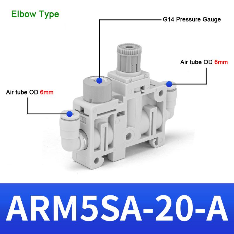 ARM5SA-06-A/ARM5SA-08-A Precision Pressure Regulators NEW Type ARM Series Miniature Integrated Compact Pressure Reducing Valve