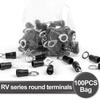 100Pcs RV2-3.2/4/5/6/8/10  Ring Insulated Wire Connector Electrical Crimp Terminal Cable Wire Connector AWG 22-16