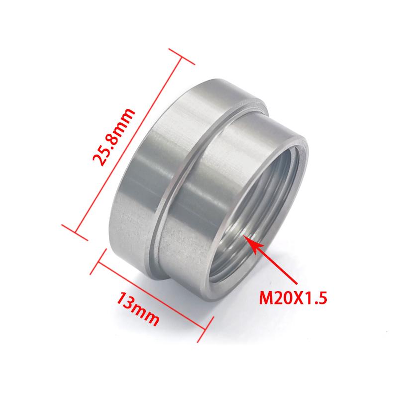 M20x1.5 Stainless Steel 304 Mounting Nut, Featuring a Stepped Welding Head and Internal Threads, Universal Automotive Component