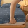 1 Simple Modern Animal Whales Printed Matte Fitted Sheet, Bedroom Printed Bed Cover, Bedding (Excluding Pillowcases)