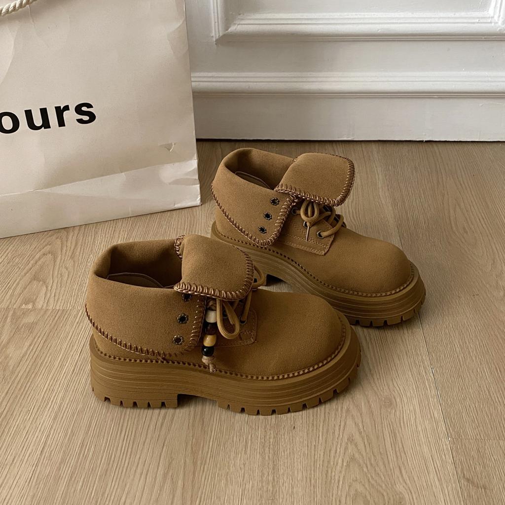 Queen Fan retro British style platform Martin boots women's 2025 new summer high-end heightening short boots