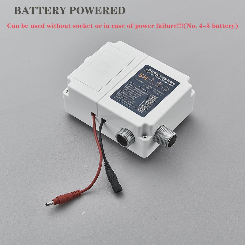 Luxus Mattschwarz Sensor Badezimmerarmatur Kalt- und Heißwasser Deckmontiert Hahn Kurz und Hoch Waschbeckenmischer